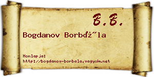 Bogdanov Borbála névjegykártya