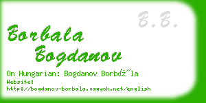 borbala bogdanov business card